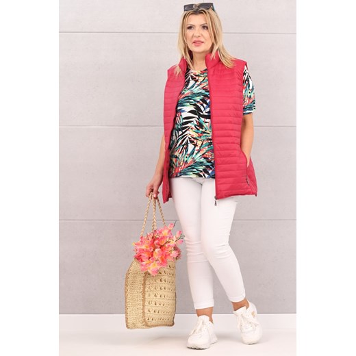 Pikowana kamizelka damska plus size letnia czerwona - 54 Femimoda 50 femimoda.pl