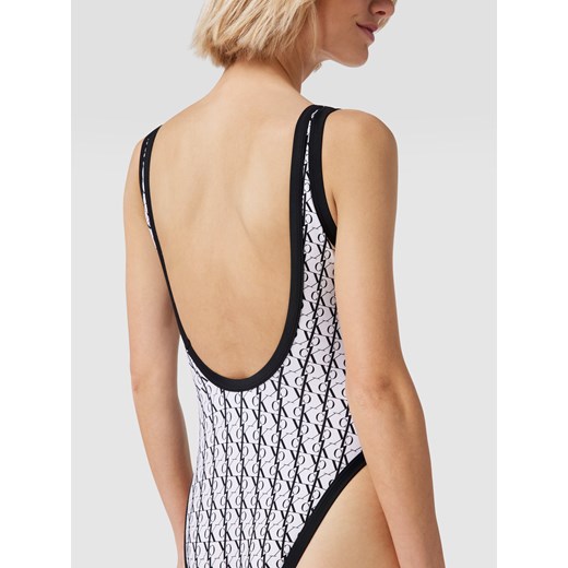 Kostium kąpielowy z logo na całej powierzchni Calvin Klein Underwear XS wyprzedaż Peek&Cloppenburg 