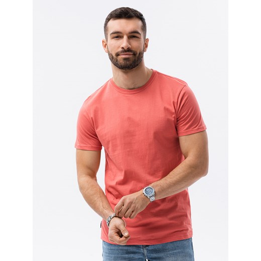 T-shirt męski bawełniany BASIC - koralowy V9 S1370 XXL ombre