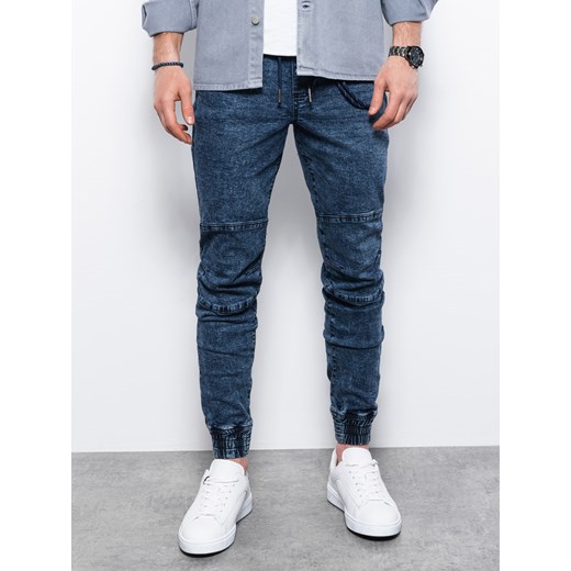 Spodnie męskie jeansowe joggery - niebieskie V3 P1056 ze sklepu ombre w kategorii Jeansy męskie - zdjęcie 159246264