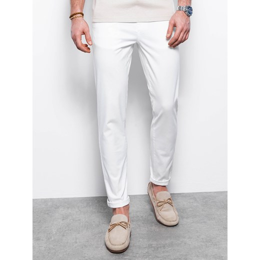 Spodnie męskie chino - białe V5 P894 XL ombre