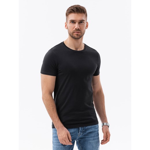 T-shirt męski bawełniany BASIC - czarny V1 S1370 XXL ombre