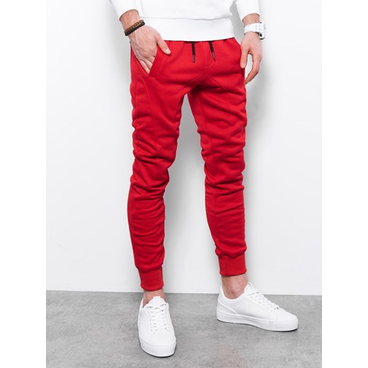 Spodnie męskie dresowe JOGERRY - czerwony V12 OM-PABS-0134 ze sklepu ombre w kategorii Spodnie męskie - zdjęcie 159252001