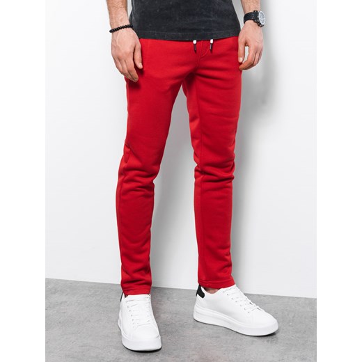 Spodnie męskie dresowe - czerwone V10 P866 ze sklepu ombre w kategorii Spodnie męskie - zdjęcie 159252083
