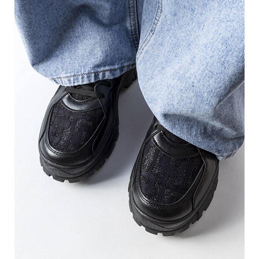 Czarne masywne sneakersy Brunswick ze sklepu gemre w kategorii Półbuty damskie - zdjęcie 159256040
