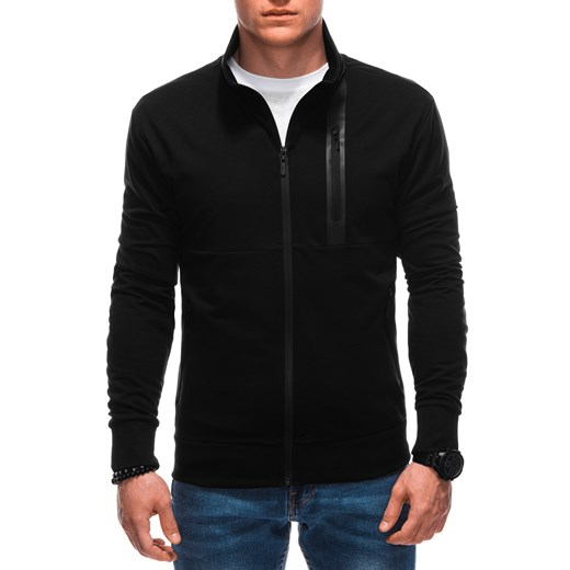 Bluza męska bez kaptura 1586B - czarna ze sklepu Edoti w kategorii Bluzy męskie - zdjęcie 159257722