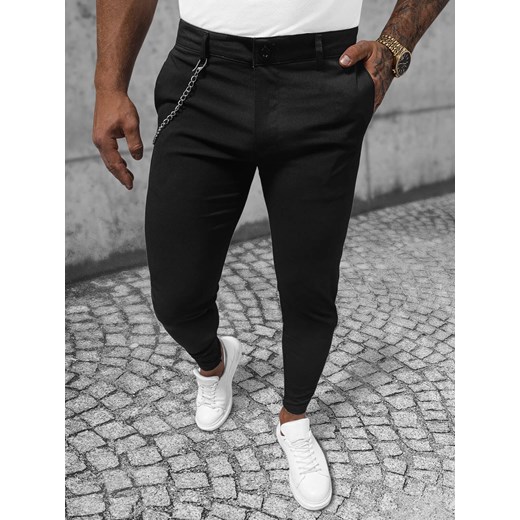 Spodnie męskie chino materiałowe czarne OZONEE DJ/550170 Ozonee 36 ozonee.pl