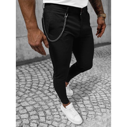 Spodnie męskie chino materiałowe czarne OZONEE DJ/550170 Ozonee 31 ozonee.pl