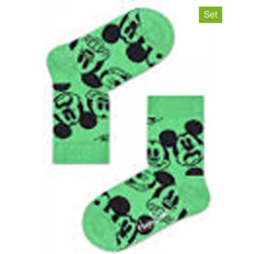 Happy Socks Skarpety (2 pary) &quot;Disney&quot; w kolorze zielonym ze wzorem Happy Socks 13-21 okazja Limango Polska