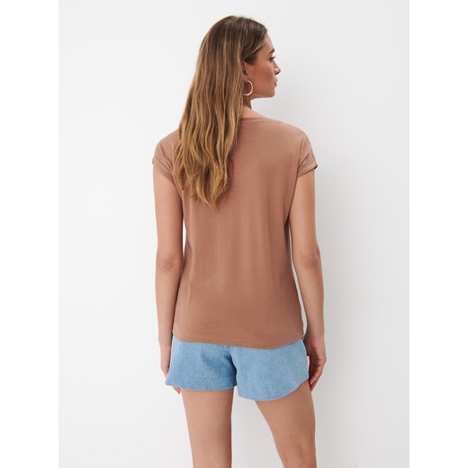 Mohito - T-shirt z modalem - Beżowy Mohito S Mohito