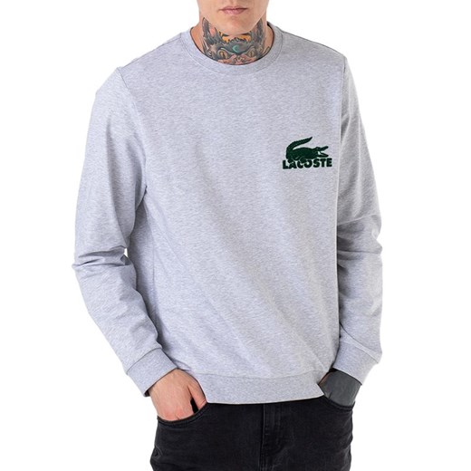 Bluza Lacoste Cotton Fleece Indoor Sweatshirt SH7477-Y9K - szara ze sklepu streetstyle24.pl w kategorii Bluzy męskie - zdjęcie 159265841