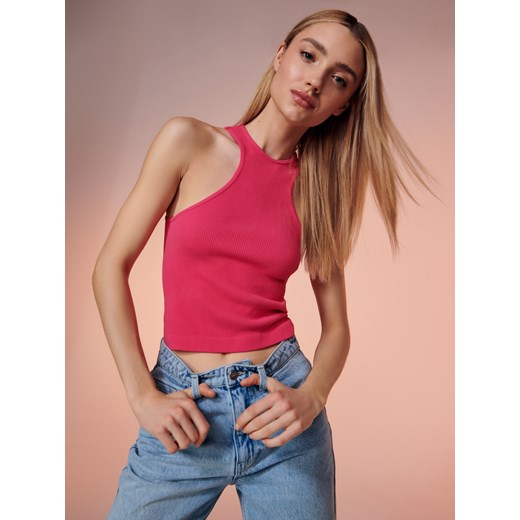 Sinsay - Top w prążki - Różowy Sinsay S Sinsay