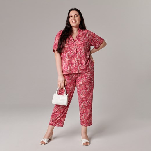 Sinsay - Spodnie ze wzorem - Różowy Sinsay 1XL Sinsay