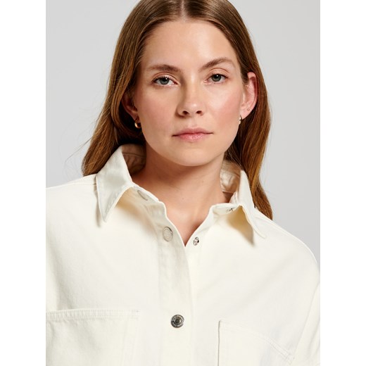 Sinsay - Kurtka jeansowa - Kremowy Sinsay 34 Sinsay