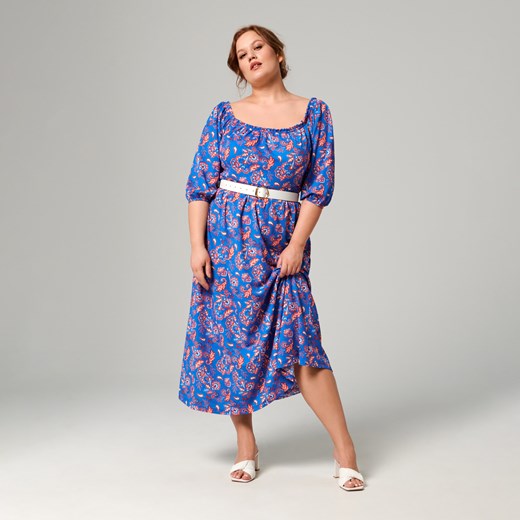 Sinsay - Sukienka maxi w kwiaty - Wielobarwny Sinsay 1XL Sinsay