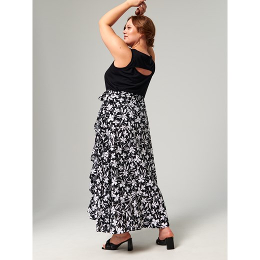 Sinsay - Spódnica maxi w kwiaty - Czarny Sinsay 3XL Sinsay
