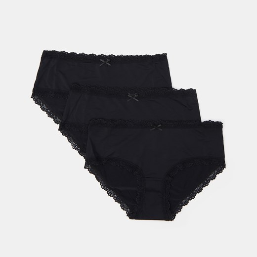 Sinsay - Majtki hipster 3 pack - Czarny Sinsay M Sinsay