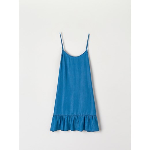 Sukienka niebieska Sinsay casual oversize'owa na ramiączkach 