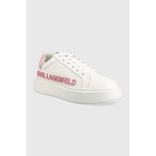 Karl Lagerfeld sneakersy skórzane MAXI KUP kolor biały KL62210 Karl Lagerfeld 39 ANSWEAR.com