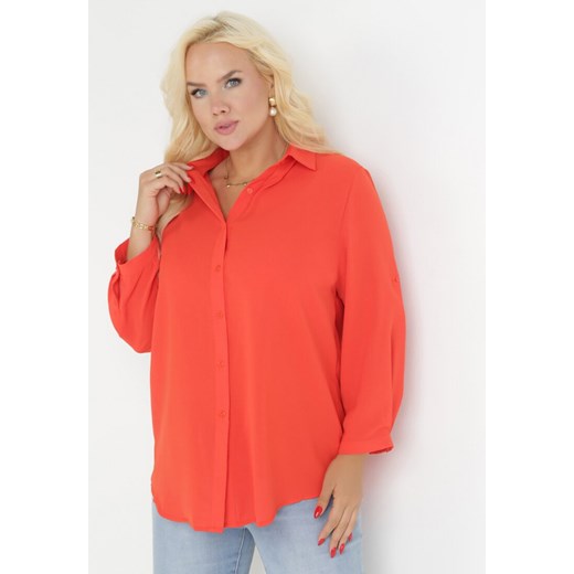 Pomarańczowa Koszula z Podpinanymi Rękawami Jalema 3XL okazja Born2be Odzież