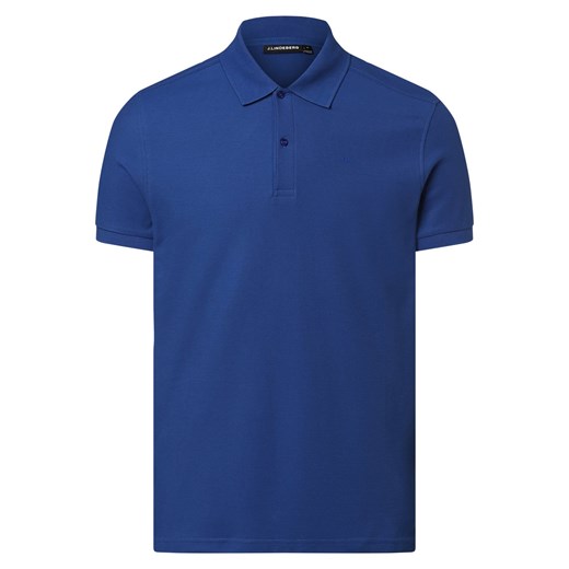 J.Lindeberg Męska koszulka polo Mężczyźni Bawełna błękit królewski jednolity ze sklepu vangraaf w kategorii T-shirty męskie - zdjęcie 159317994