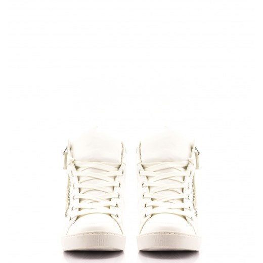 Białe Trampki White Sneakers on Slider born2be-pl bialy skóra ekologiczna
