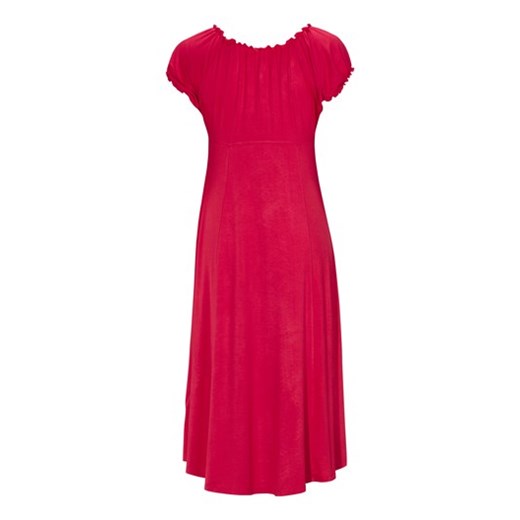 Sukienka czerwonoróżowy halens-pl czerwony rękawy