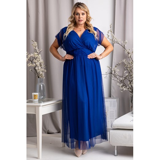 Sukienka tiulowa długa plus size na wesele MANUELA chabrowa Karko 40 karko.pl