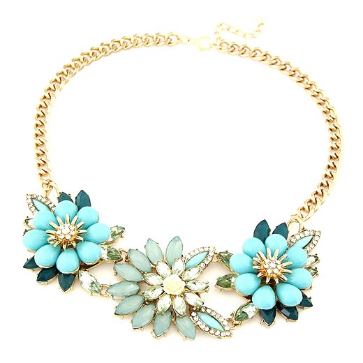 naszyjnik kolia kwiaty mint blinkshop-pl bialy akryl
