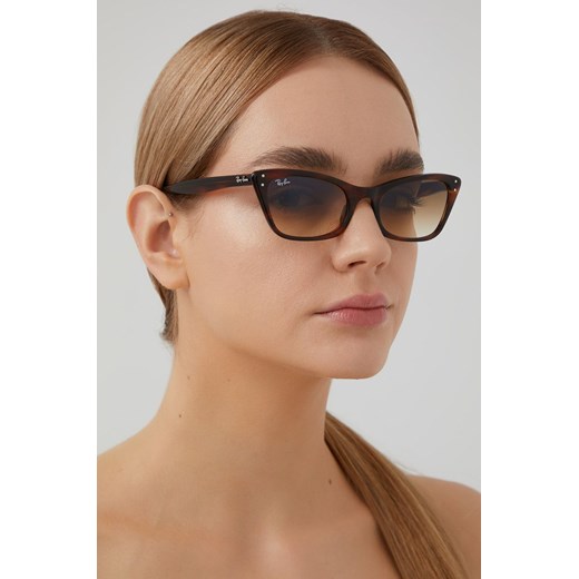 Ray-Ban okulary przeciwsłoneczne damskie kolor brązowy 52 wyprzedaż ANSWEAR.com