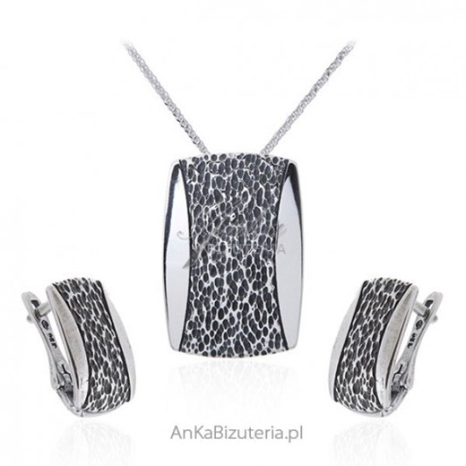 ankabizuteria.pl  Srebrny komplet biżuteria srebrna oksydowana ankabizuteria.pl