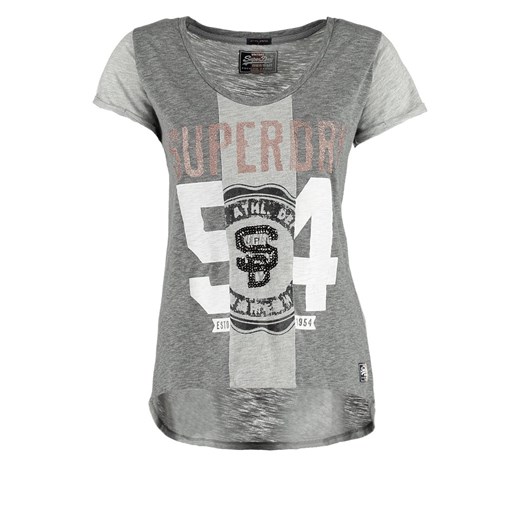 Superdry ATHLETIC  Tshirt z nadrukiem charcoal grey/grey marl zalando szary abstrakcyjne wzory