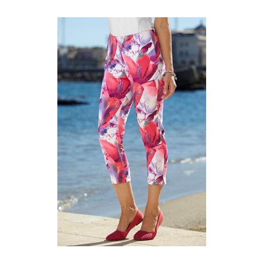 Spodnie różowy/czerwonoróżowy/we wzory halens-pl niebieski abstrakcyjne wzory