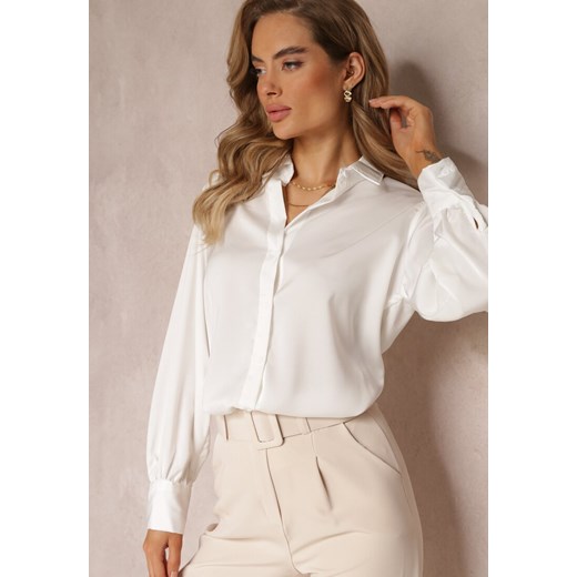 Biała Zapinana Koszula z Długim Rękawem Lassai ze sklepu Renee odzież w kategorii Koszule damskie - zdjęcie 160045953