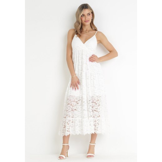 Biała Sukienka Trisa ze sklepu Born2be Odzież w kategorii Sukienki - zdjęcie 160046332