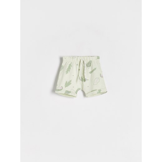 Reserved - Spodenki z nadrukiem - jasnozielony ze sklepu Reserved w kategorii Spodenki niemowlęce - zdjęcie 160047302