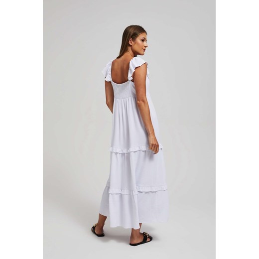 Sukienka maxi biała ze sklepu Moodo.pl w kategorii Sukienki - zdjęcie 160049864