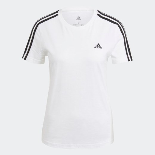 Koszulka damska Loungewear Essentials Slim 3-Stripes Tee Adidas ze sklepu SPORT-SHOP.pl w kategorii Bluzki damskie - zdjęcie 160050761