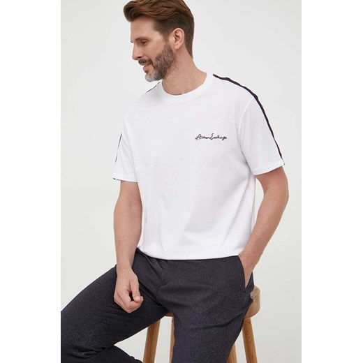 Armani Exchange t-shirt bawełniany kolor biały z aplikacją ze sklepu ANSWEAR.com w kategorii T-shirty męskie - zdjęcie 160058160