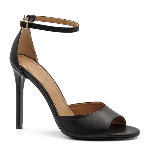 Czarne skórzane szpilki sandały 5ADKRIS610 ze sklepu NESCIOR w kategorii Sandały damskie - zdjęcie 160058633