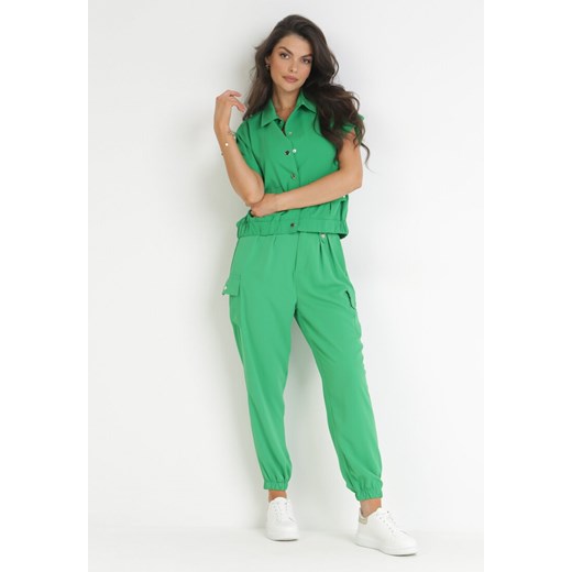 Zielony Komplet 2-częściowy z Bluzką i Spodniami Arene ze sklepu Born2be Odzież w kategorii Komplety i garnitury damskie - zdjęcie 160066873