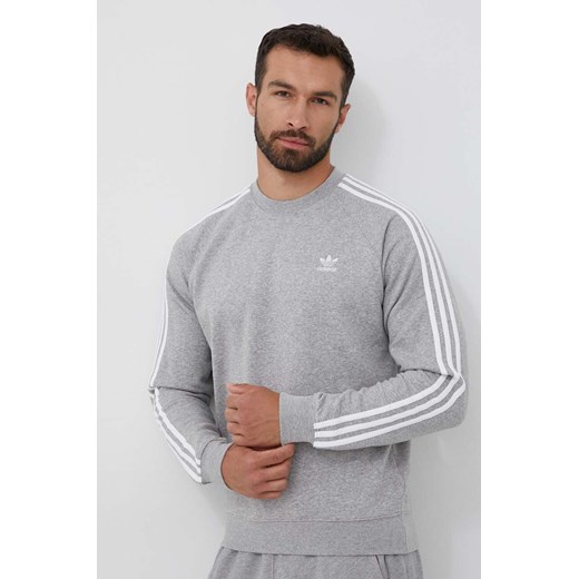 adidas Originals bluza 3-Stripes męska kolor szary melanżowa IM4514 ze sklepu ANSWEAR.com w kategorii Bluzy męskie - zdjęcie 160071113