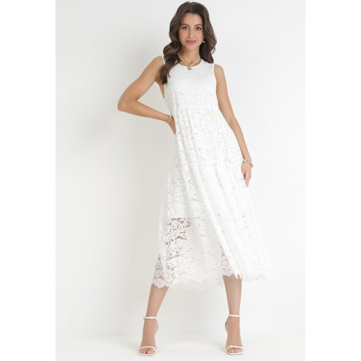 Biała Sukienka Ifre L promocja Born2be Odzież