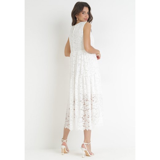 Biała Sukienka Ifre M promocyjna cena Born2be Odzież