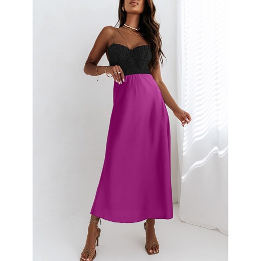 Elegancka satynowa spódnica maxi SATEEN - fuksjowa Magmac one size magmac.pl