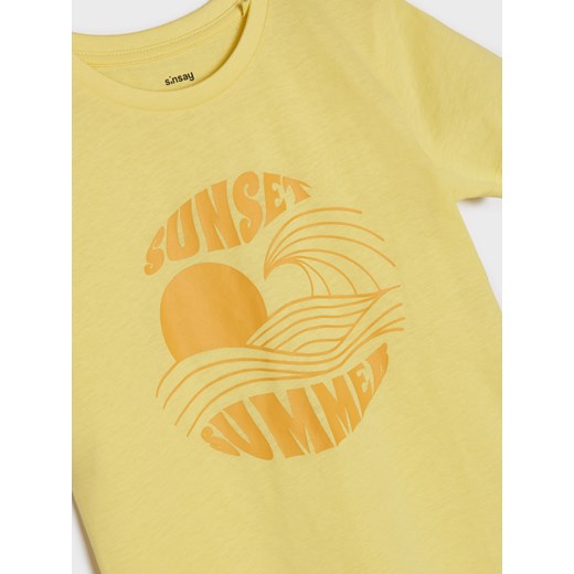 Sinsay - Koszulka z nadrukiem - Żółty Sinsay 104 Sinsay