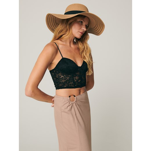 Sinsay - Top gorsetowy - Czarny Sinsay XS Sinsay