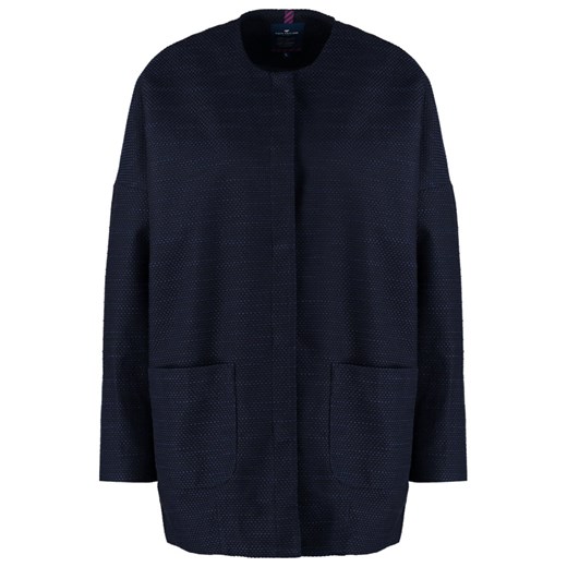 Tom Tailor Krótki płaszcz real navy blue zalando czarny abstrakcyjne wzory