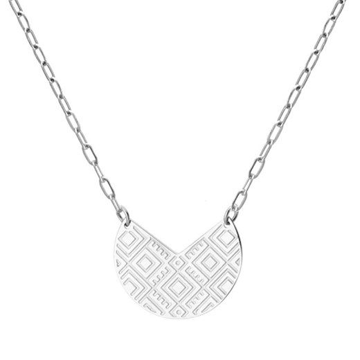Naszyjnik z azteckim wzorem na łańcuszku srebrny stal szlachetna ze sklepu manoki.pl w kategorii Naszyjniki - zdjęcie 160145912