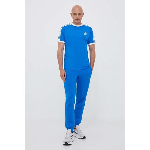 adidas Originals t-shirt bawełniany kolor niebieski z aplikacją S ANSWEAR.com